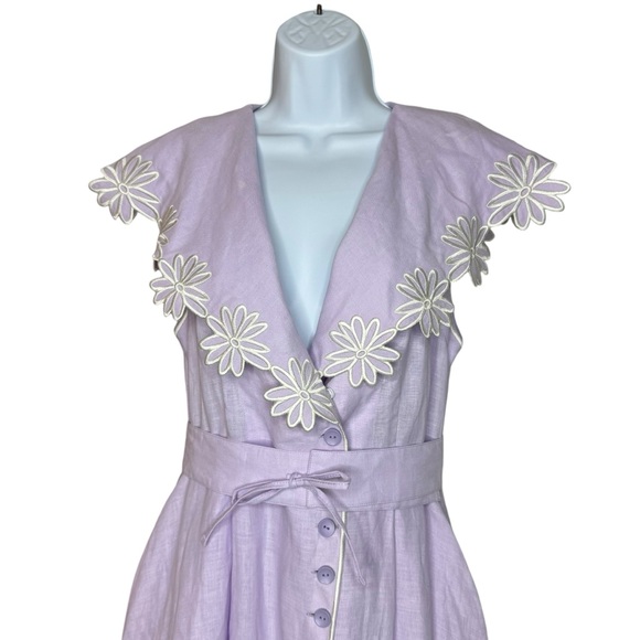 Gul Hurgel | NEW Lilac Casey V-neckline Sleeveless Midi Dress Size L - Picture 5 of 9